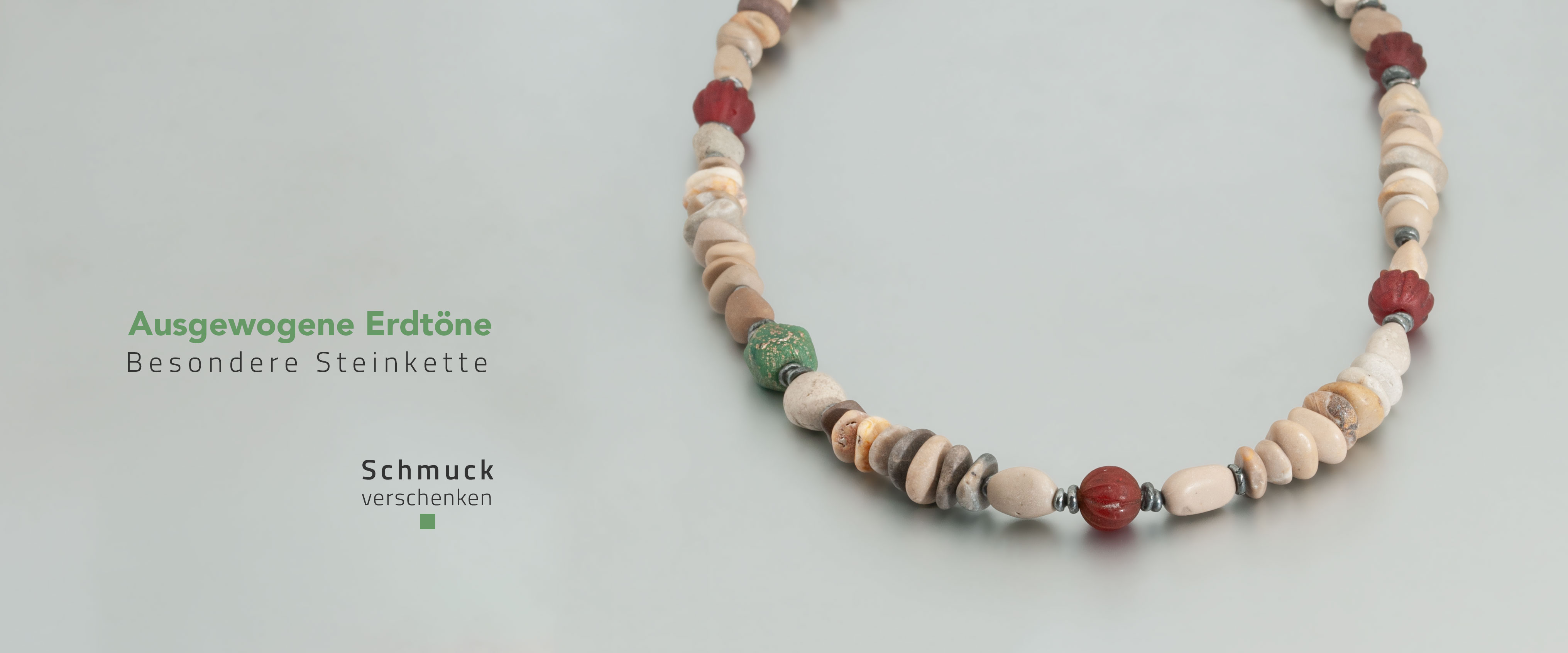 Schöne Kette für Männer, Unikatschmuck vom Goldschmied, Goldschmiede Schmuck online kaufen, Steinkette für Männer braun