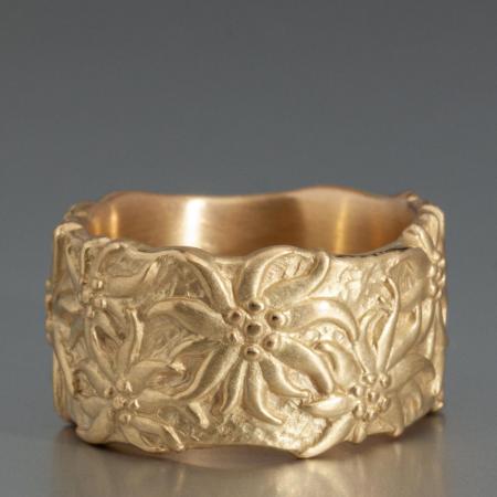 Gold Edelweiß Ring Allgäu matt