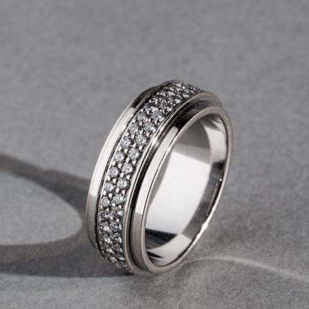 Brillantring, beweglich, Weißgoldring