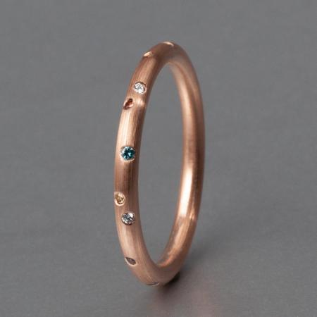Rotgoldring Brillanten Ring Roségold schmal fein