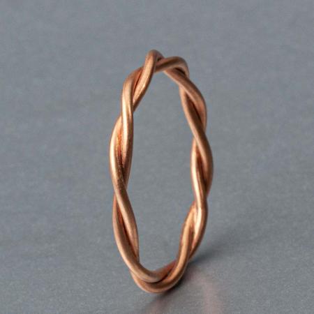 Rotgold Ring Kordelring schmal Vorsteckring