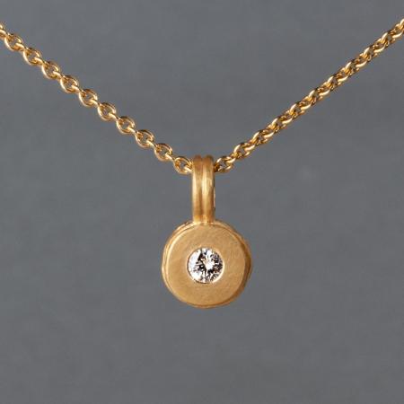 Brillantanhänger Kette Gelbgold, handgefertigter Brillantanhänger, Brillantschmuck, hochwertiger Goldanhänger, Schmuck vom Goldschmied