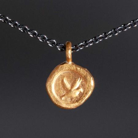 kleiner Anhänger Gold Taube Friedenstaube Symbol