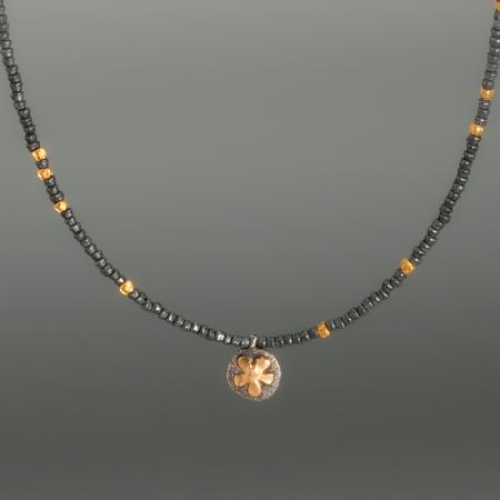 Hochwertige Silberhalskette mit kleinem Anhänger, Vergissmeinnicht-Schmuck aus Silber, Blütenschmuck handgemacht, Goldschmiedeschmuck online bestellen