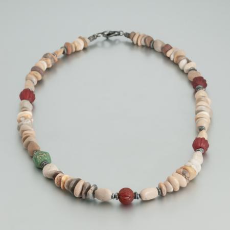 925 Silber, Kette aus Kieselsteinen, Herrenkette aus Silber und Kieselsteinen