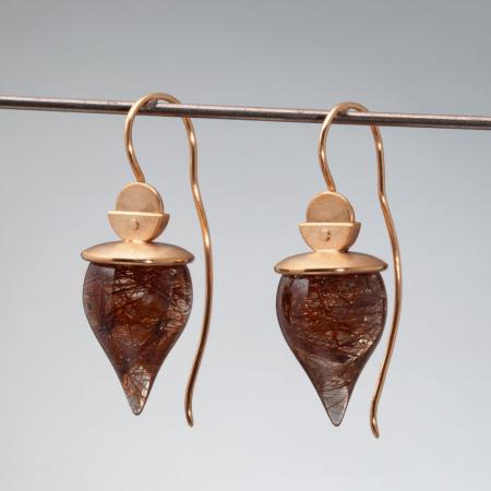 Ohrschmuck Ohrstecker Ohrring Roségold Rutilquarz