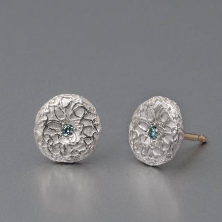 Ohrstecker Silber matt Brillanten