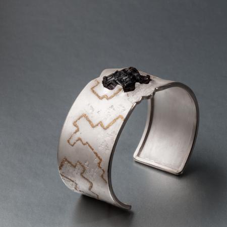 Armschmuck Armreif Silberarmreif Armspange Granat Bicolor, Unikatschmuck