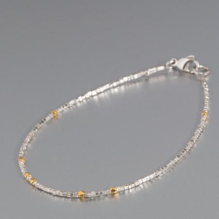 Silberarmband modern, Bicolor Armband online bestellen, feines Silberband mit Gold, Geschenkidee für Frauen, Geschenkidee für die Freundin