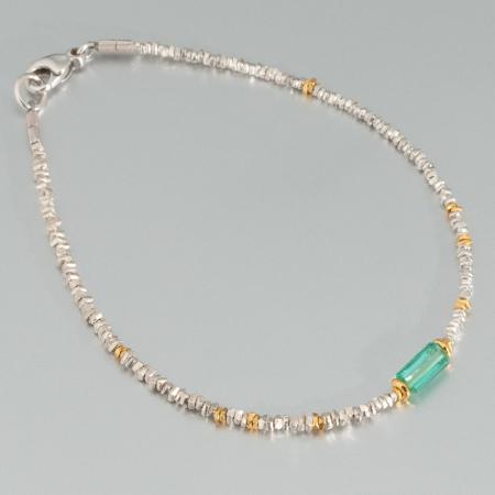 925 Silberarmband fein, Goldschmiedeschmuck, Smaragdschmuck, Geschenkidee für die Freundin 