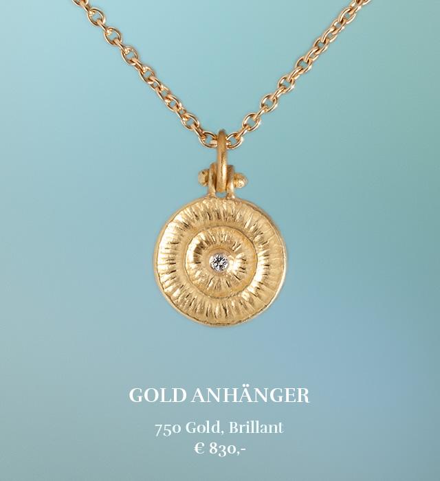 Maßgeschneiderter Gold-Anhänger mit Stein, Geschenkidee für Frauen Schmuck, Goldanhänger rund 750 Gold, Geschenk für die Freundin Schmuck online kaufen