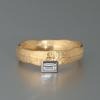 Sepia-Goldring mit Diamant, Goldschmiede-Schmuck, Unikat, Handgefertigter Schmuckring aus Gold, Ossa-Sepia-Guss, Diamant-Ring, 750 Gold, ausgefallene Ringe online kaufen
