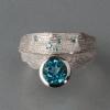 Topas Ring Silber Brillanten blauer Stein 