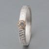 Schmaler Silberring matt bicolor Brillant