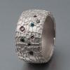 breiter Silberring Brillanten bunt fancy