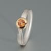 Band-Ring Silber, Mandaringranat, 925 Silberring, Unikat-Schmuck, ausgefallener Damenring, Schmuck online kaufen