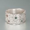 Schmuckring aus 925 Silber mit bunten Brillanten, schöner Schmuck aus dem Allgäu, Goldschmiede in Immenstadt im Allgäu