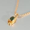Goldschmiedeschmuck, Goldschmuck mit Turmalin, grüner Turmalin oval, ausgefallener Schmuckanhänger