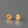 Gold Ohrstecker französische Lilie klein matt floral