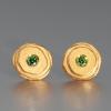 Gold Ohrstecker matt grüner Edelstein, Schmuckgeschenke zu Weihnachten 