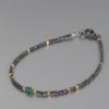 Armband Silber geschwärzt bicolor Edelstein Smaragd